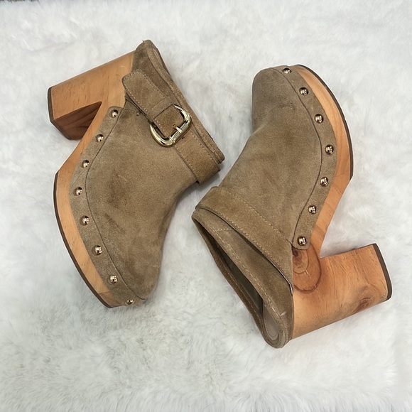 Steve Madden Hilde Suede Heeled Mule Clog - Picture 6 of 14